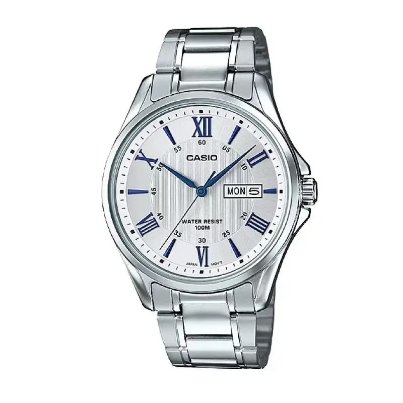 Casio Japan Quartz White Dial Men's Watch- MTP-1384D-7A2V